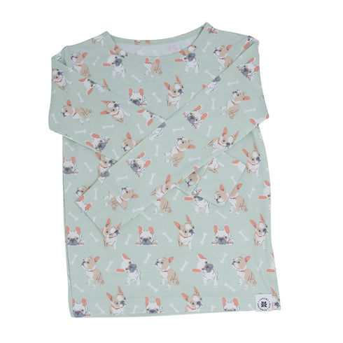 mint-frenchie-puppy-big-kid-pajama Sweet Bamboo - Sophia's Style-2