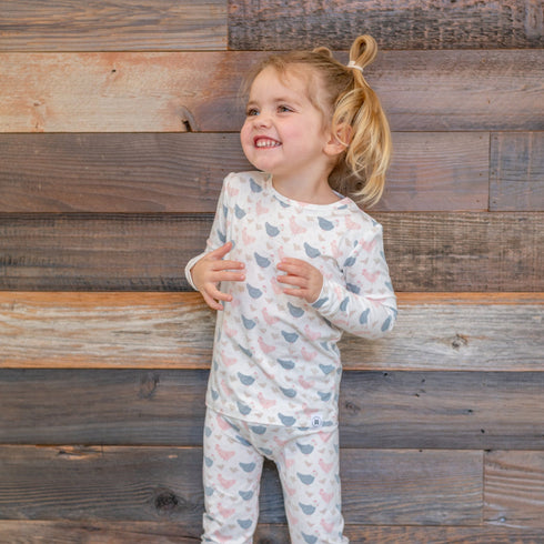 pink-farm-hens-bamboo-big-kid-pajama Sweet Bamboo - Sophia's StyleBig Kid PJ-1