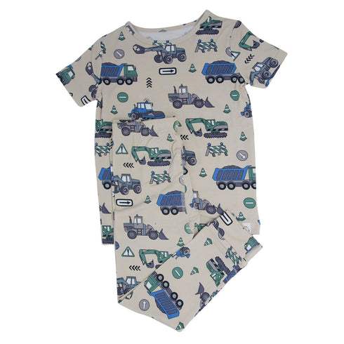 trucks-diggers-construction-big-kid-pajama-s-s Sweet Bamboo - Sophia's StyleBig Kid PJ S/S-1
