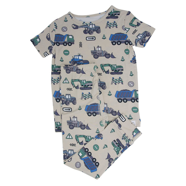 trucks-diggers-construction-big-kid-pajama-s-s Sweet Bamboo - Sophia's StyleBig Kid PJ S/S-1