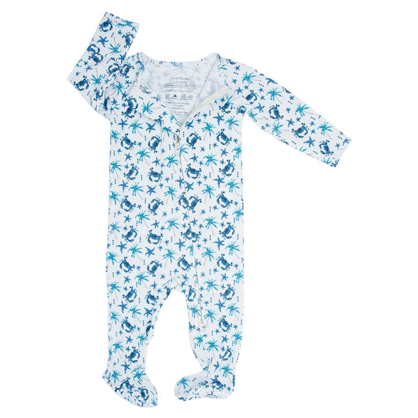 blue-crabs-zipper-footie Sweet Bamboo - Sophia's StyleFooties-1