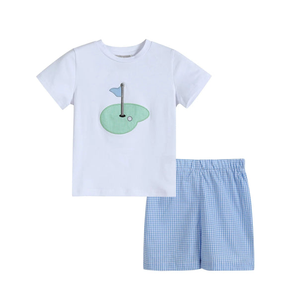blue-gingham-golf-hole-shirt-and-boy-shorts-set-lil-cactus-sophias-styleShirt and Short Set-1