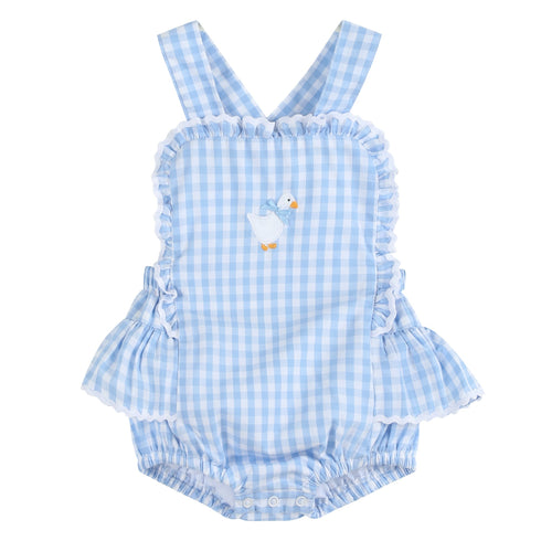 blue-gingham-goose-lace-bow-ruffle-romper-lil-cactus-sophias-style-1