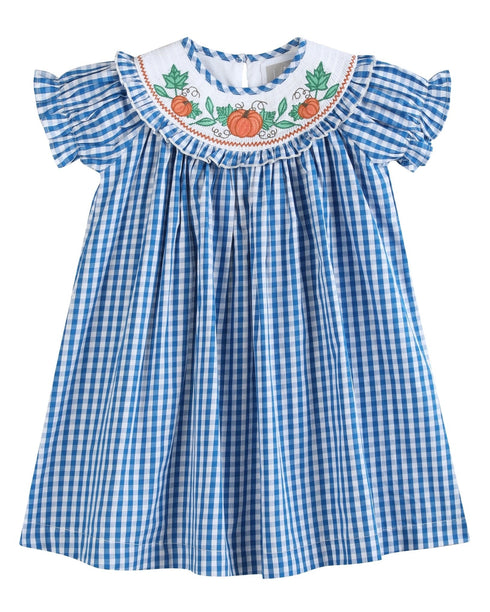 blue-gingham-pumpkin-smocked-ruffle-bishop-dress-lil-cactus-sophias-styleDress-1