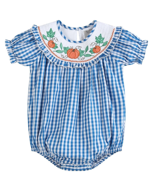 blue-gingham-pumpkin-smocked-ruffle-bubble-romper-lil-cactus-sophias-style-1