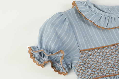 blue-pinstripe-brown-smocked-ruffle-collar-dress-lil-cactus-sophias-style-4
