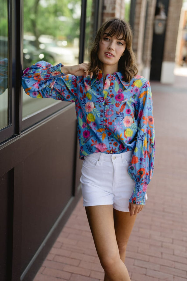 samantha-top-blue-botanical Briton Court - Sophia's StyleTop-1