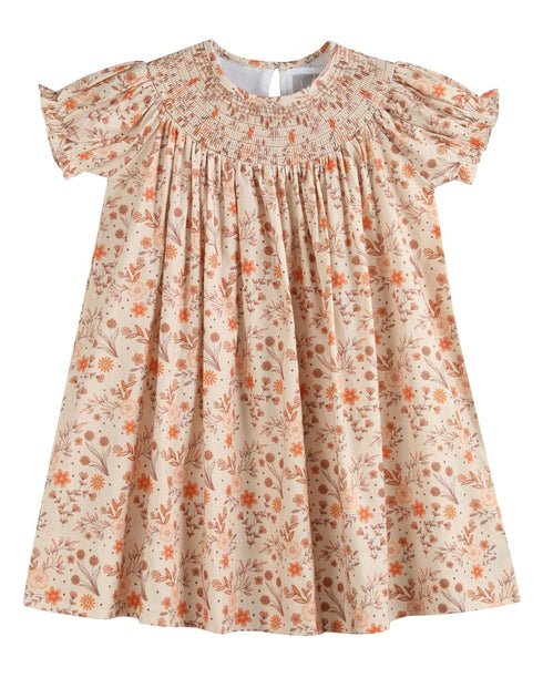 brown-floral-smocked-bishop-dress-lil-cactus-sophias-styleDress-1