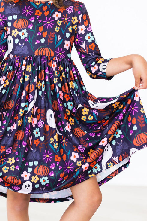 fangtastic-3-4-sleeve-pocket-twirl-dress Mila & Rose at Sophia's Style-Fangtastic 3/4 Sleeve Pocket Twirl Dress-6-12M-Twirl Pocket Dress 3/4-1