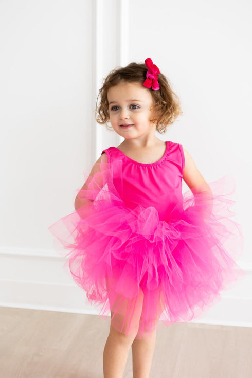 hot-pink-tank-tutu-leotard Mila & Rose - Sophia's Style-Hot Pink Tank Tutu Leotard-6-12M--1