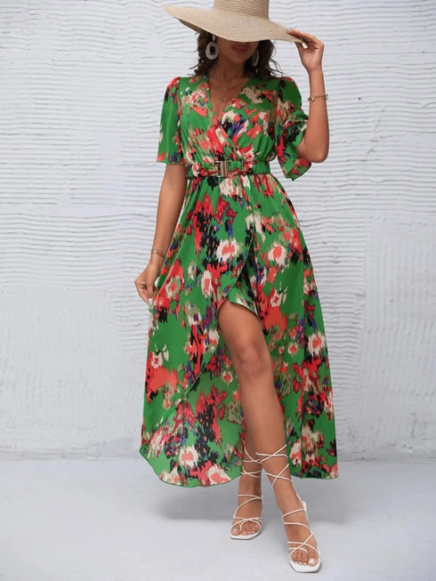printed-surplice-short-sleeve-maxi-dress OhSoStyled - Sophia's Style in Green-11
