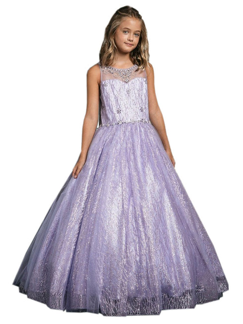 Petite Adele Big Girls Lilac Jewel Illusion Neckline Pageant Dress 8-16 - SophiasStyle.com
