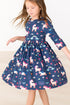 painted-skies-3-4-sleeve-pocket-twirl-dress Mila & Rose - Sophia's Style-Painted Skies 3/4 Sleeve Pocket Twirl Dress-6-12M--1