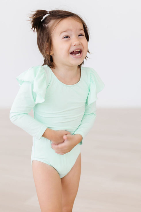 pastel-green-l-s-flutter-sleeve-leotard Mila & Rose - Sophia's Style-Pastel Green L/S Flutter Sleeve Leotard-6-12M--1