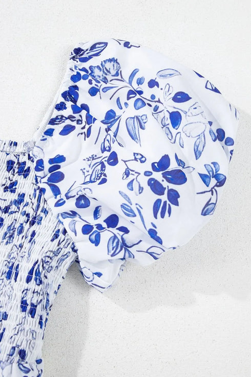 smocked-printed-square-neck-puff-sleeve-dress OhSoStyled at Sophia's Style-9