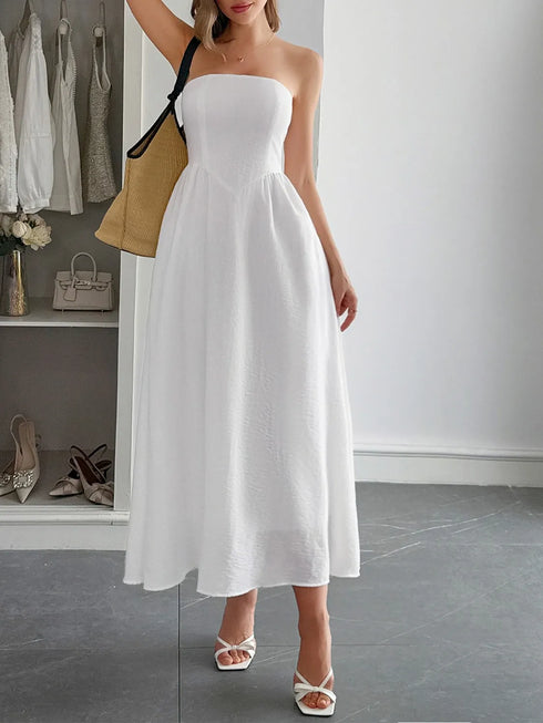 strapless-a-line-midi-dress-with-pockets-OhSoStyled-Sophia's-Style-6
