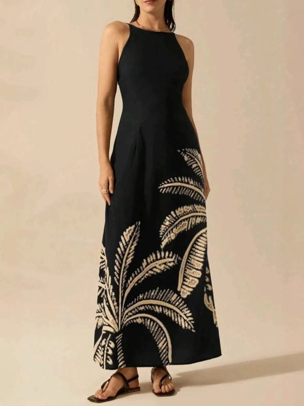 printed-sleeveless-maxi-dress-OhSoStyled-Sophia's-Style-1