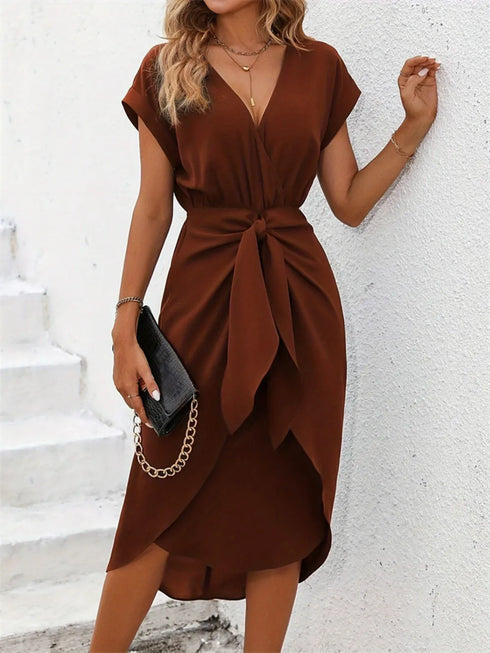 tied-surplice-short-sleeve-dress-Sophia's Style-7