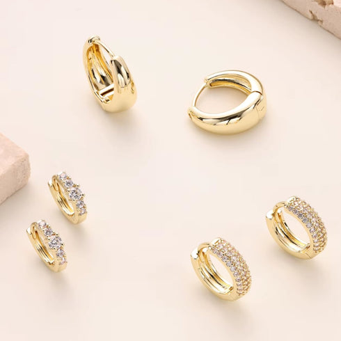 dainty-huggie-hoop-earrings-3-pairs-Sophia's Style-5