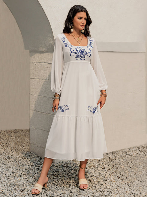 printed-square-neck-balloon-sleeve-dress OhSoStyled - Sophia's Style-8