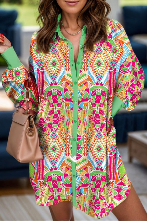 printed-button-up-long-sleeve-shirt-dress OhSoStyled - Sophia's Style-1
