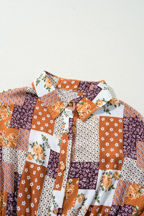 printed-collared-neck-three-quarter-sleeve-mini-shirt-dress OhSoStyled at Sophia's Style-9