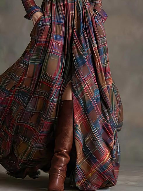 plaid-button-front-maxi-shirt-dress-1-OhSoStyled-Sophia's-Style-2