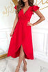 surplice-ruffled-cap-sleeve-zip-back-dress OhSoStyled - Sophia's Style in Red-16