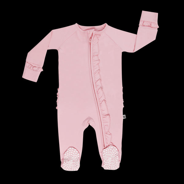 Candy Pink Ruffle Footie