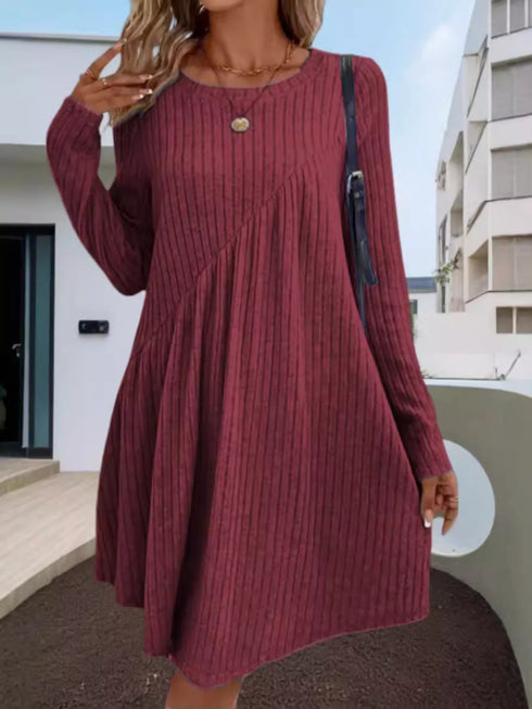 casual-ribbed-knit-long-sleeve-swing-dress-OhSoStyled-Sophia's-Style-7