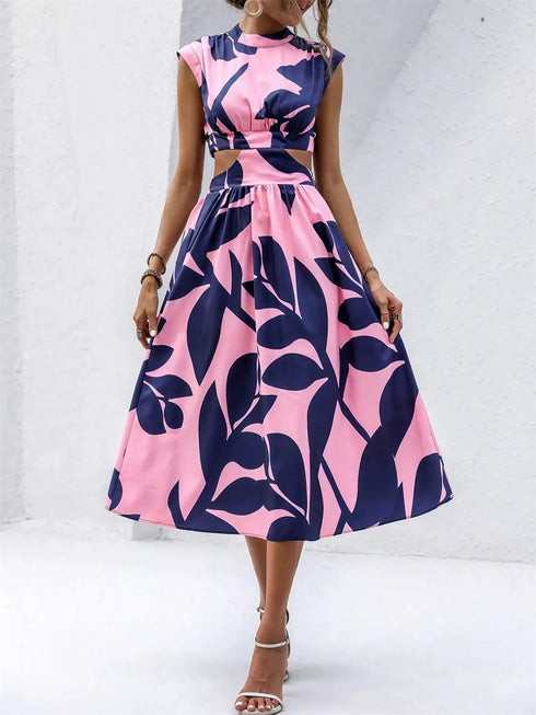 cutout-printed-sleeveless-dress-OhSoStyled-Sophia's-Style-2