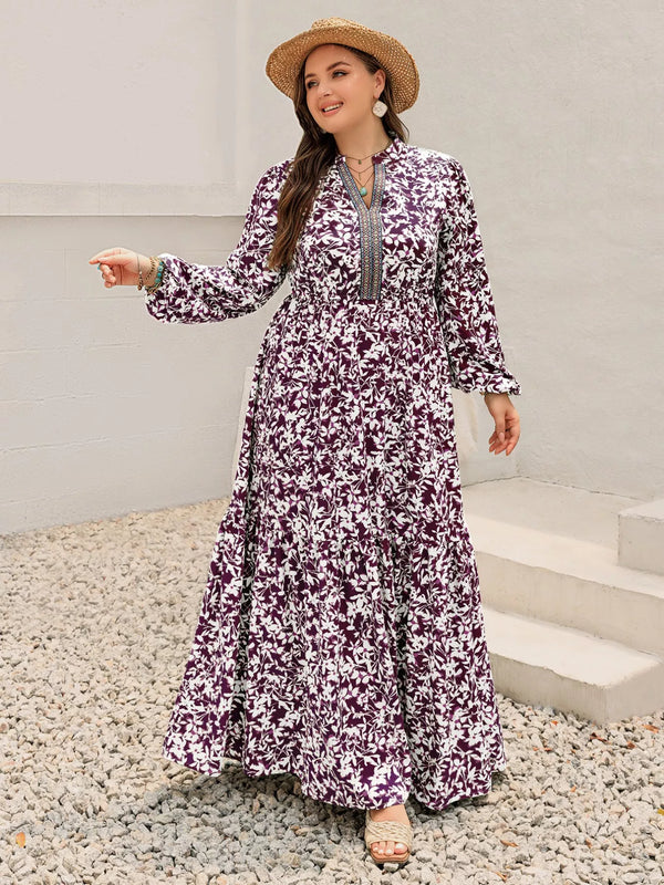 plus-size-floral-print-maxi-dress-with-long-sleeves-OhSoStyled-Sophia's-Style-1