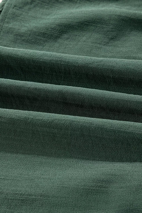 contrast-ricrac-trim-button-v-neck-knotted-bracelet-sleeve-shift-dress-OhSoStyled-Sophia's-Style-10