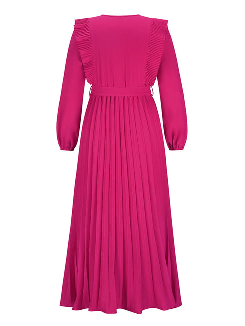 pleated-surplice-tie-waist-maxi-dress Sophia's Trends - Sophia's Style--