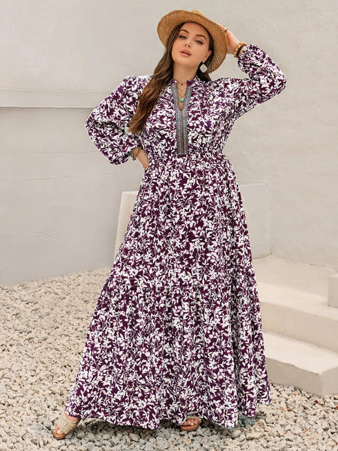 plus-size-floral-print-maxi-dress-with-long-sleeves-OhSoStyled-Sophia's-Style-3