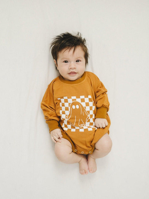 checkered-ghost-bamboo-sweatshirt-romper- at Sophia's Style-3