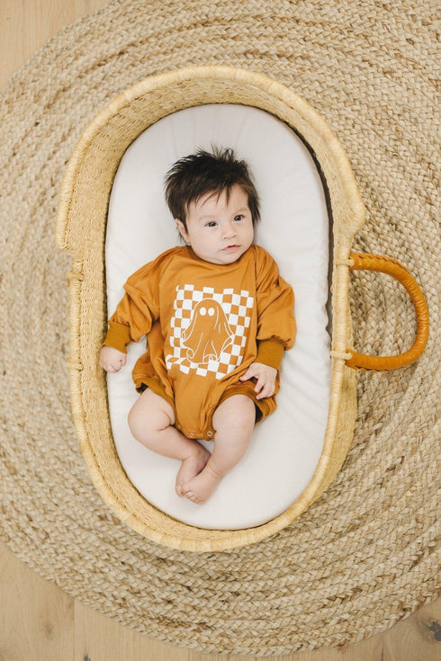 checkered-ghost-bamboo-sweatshirt-romper-Little Joy Co. at Sophia's Style-1