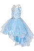 Girls Crystal Pearl Halter Pageant Dress 4-16