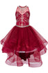 Cinderella Couture Girls Multi Color Crystal Pearl Halter Pageant Dress 4-16 - SophiasStyle.com