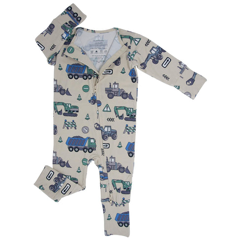 trucks-diggers-construction-convertible-romper Sweet Bamboo - Sophia's Style-2