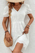 Tied V-Neck Short Sleeve Mini Dress