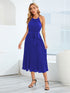 pleated-spaghetti-strap-tie-waist-midi-dress Sophia's Trends - Sophia's Style-Dark Blue-S