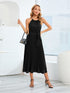 pleated-spaghetti-strap-tie-waist-midi-dress Sophia's Trends - Sophia's Style-Black-XL