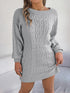 cable-knit-round-neck-sweater-dress-Sophia's Style-2