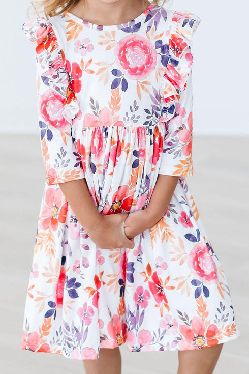 tangerine-leaves-ruffle-twirl-dress Mila &  Rose - Sophia's Style-Tangerine Leaves Ruffle Twirl Dress-6-12M--1