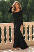 square-neck-long-sleeve-dress Sophia's Trends - Sophia's Style-Black-XS