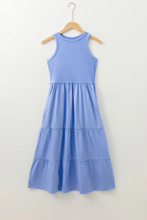 ribbed-vest-patchwork-tiered-midi-dress-with-pockets OhSoStyled - Sophia's Style in Dusty Pink-6