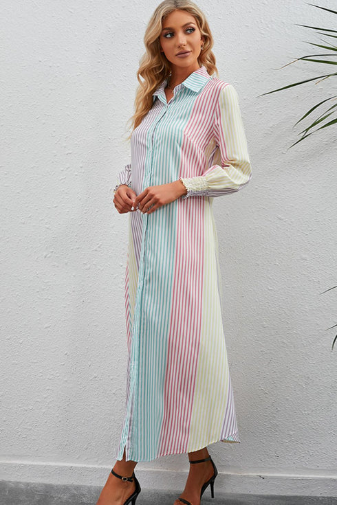 rainbow-stripe-button-up-maxi-shirt-dress OhSoStyled - Sophia's Style-4