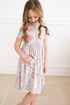 blue-retro-unicorns-s-s-pocket-twirl-dress Mila & Rose - Sophia's Style-Blue Retro Unicorns S/S Pocket Twirl Dress-6-12M--1