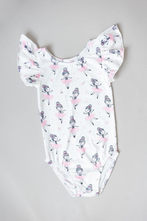 ballerina-s-s-flutter-sleeve-leotard Mila & Rose - Sophia's Style-Ballerina S/S Flutter Sleeve Leotard-6-12M--1